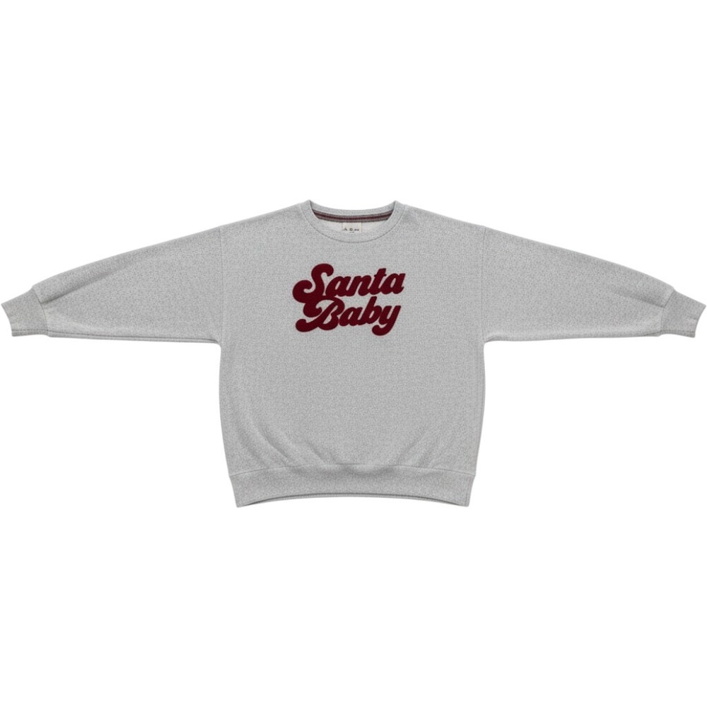 Royce Brand Santa Baby Grey Chenille Graphic Long Sleeve Pullover Top XL
